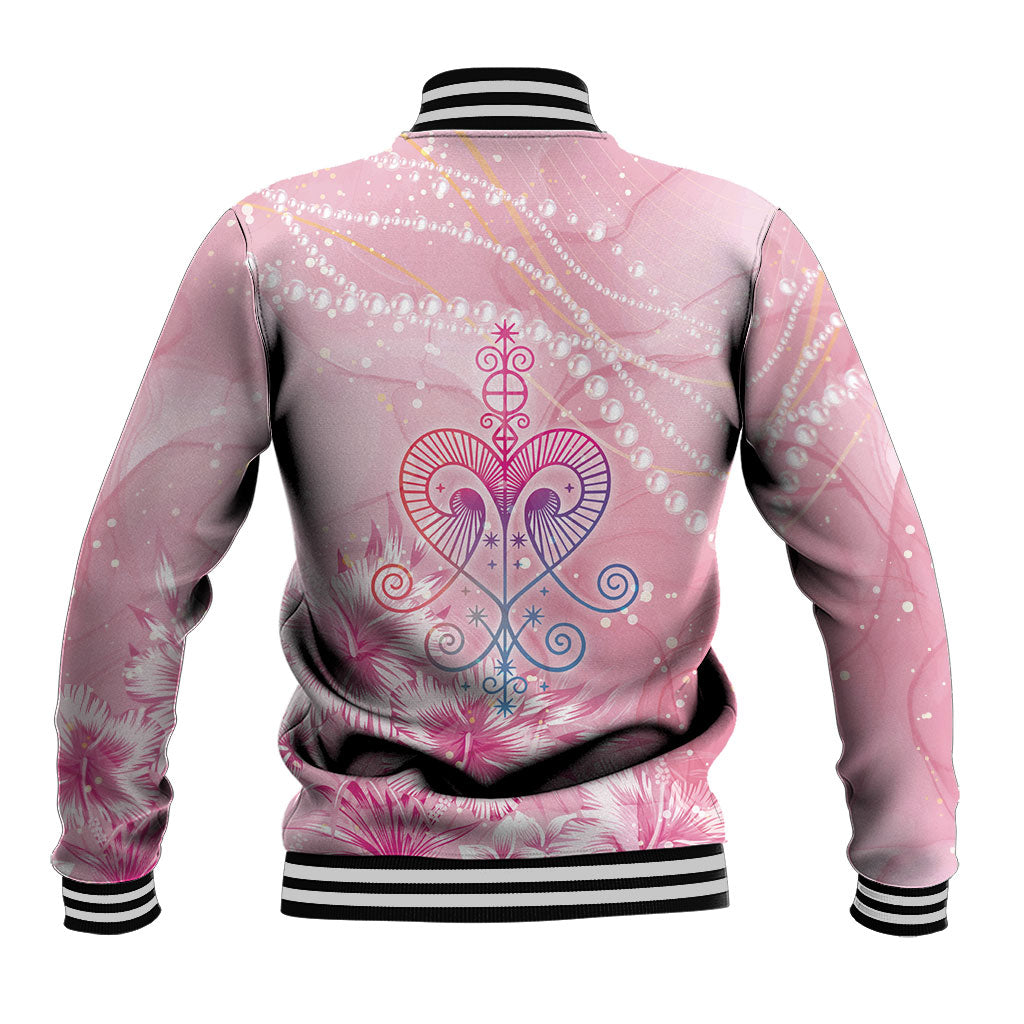 Afro Vodou Erzulie Freda Baseball Jacket Hibiscus & Pearls