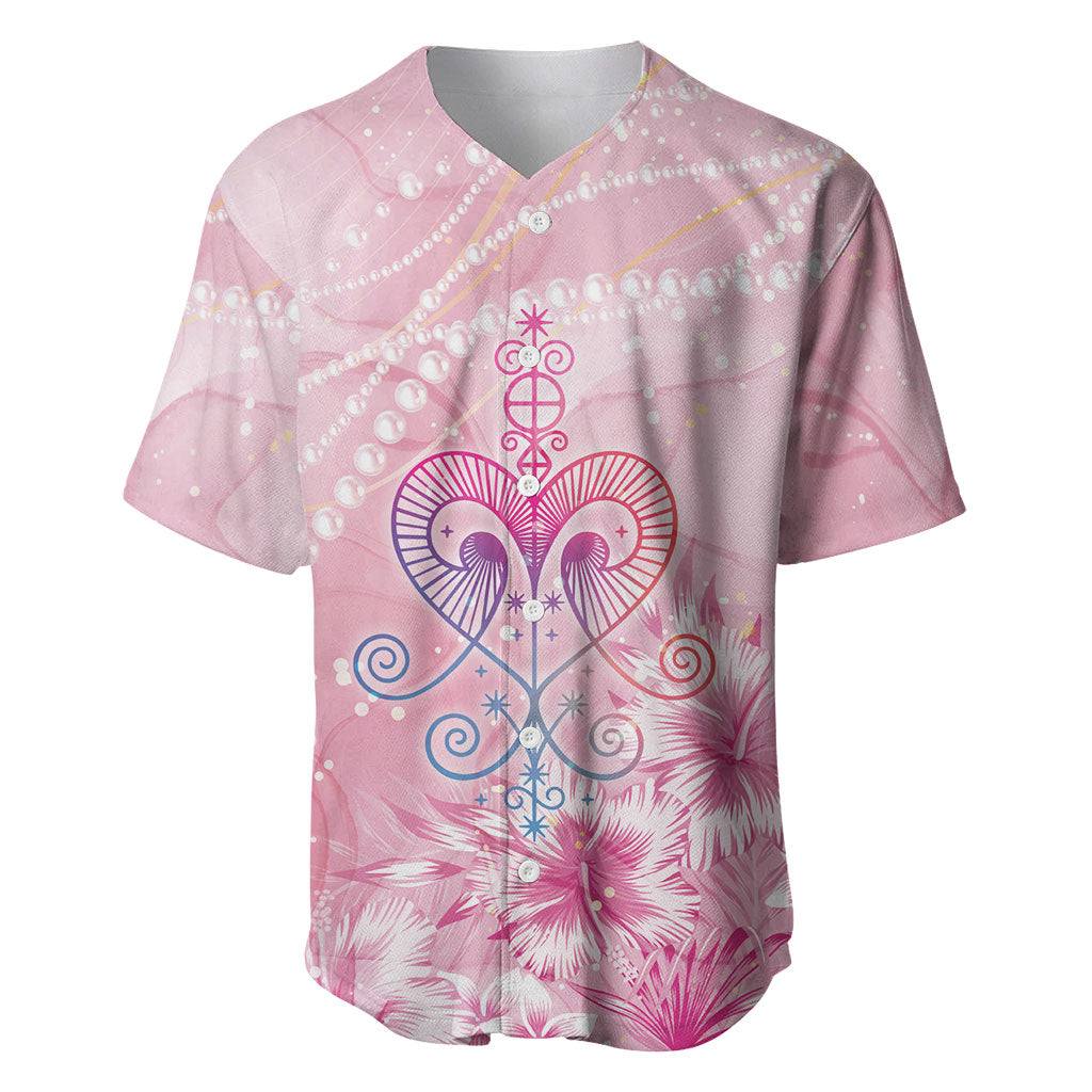 Afro Vodou Erzulie Freda Baseball Jersey Hibiscus & Pearls