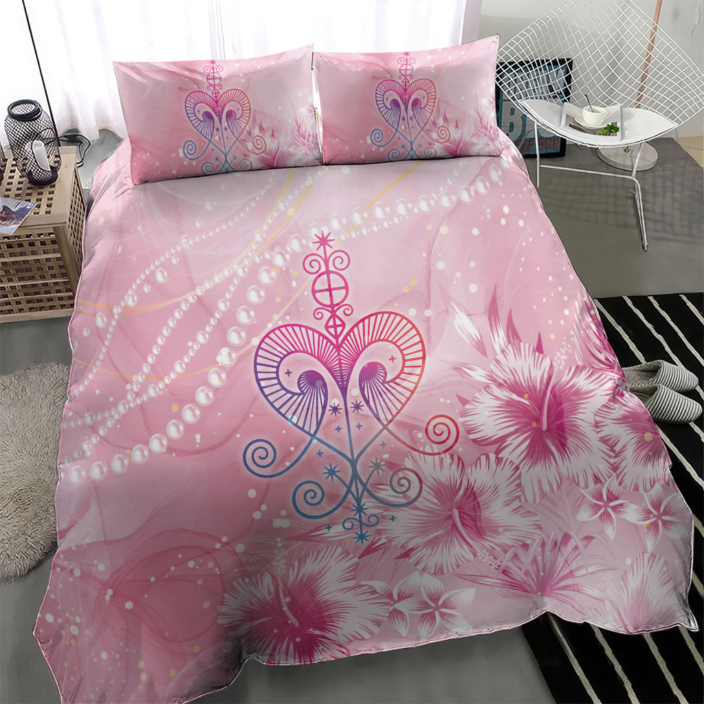 Afro Vodou Erzulie Freda Bedding Set Hibiscus & Pearls