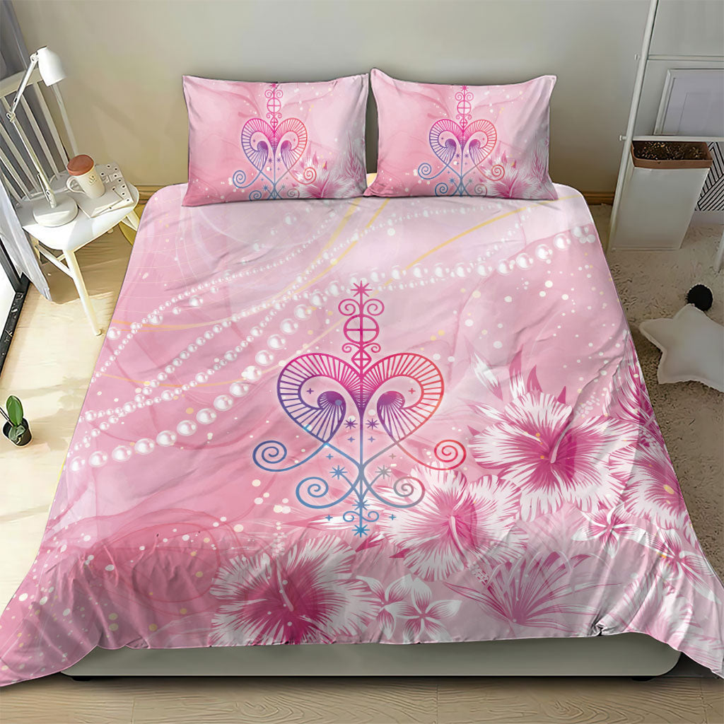 Afro Vodou Erzulie Freda Bedding Set Hibiscus & Pearls