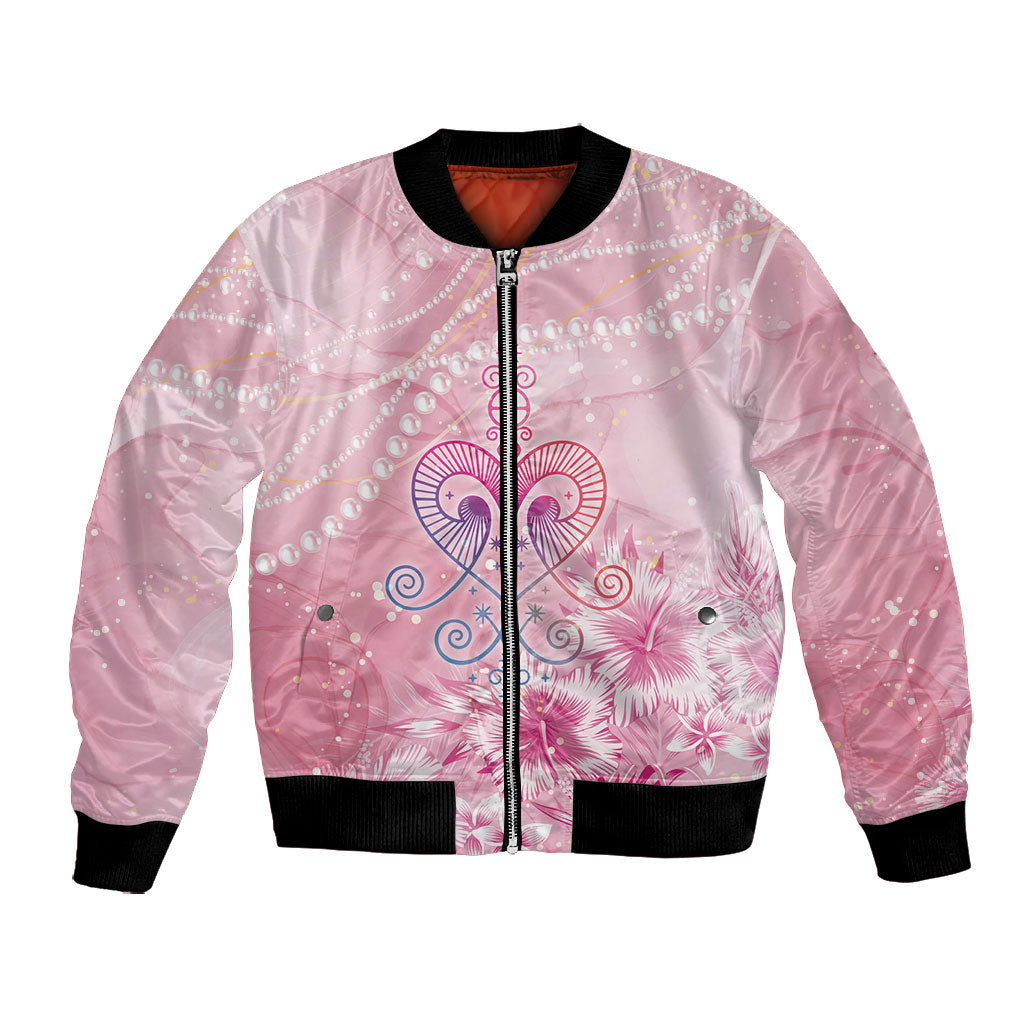 Afro Vodou Erzulie Freda Bomber Jacket Hibiscus & Pearls