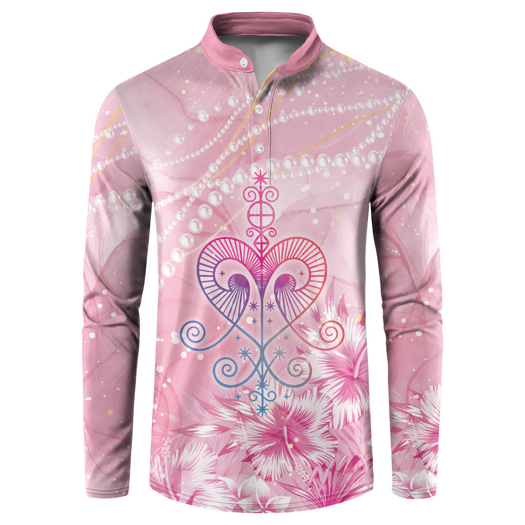 Afro Vodou Erzulie Freda Button Sweatshirt Hibiscus & Pearls