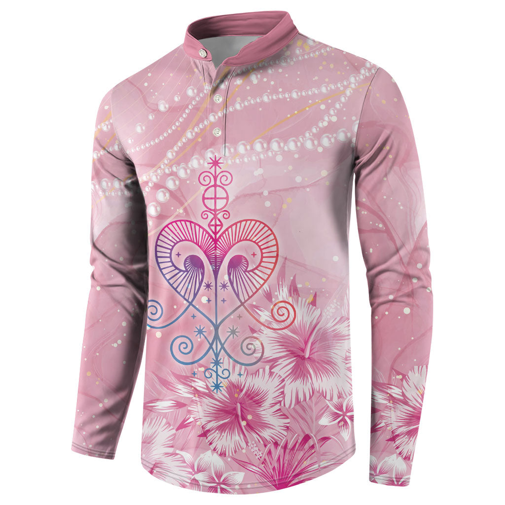 Afro Vodou Erzulie Freda Button Sweatshirt Hibiscus & Pearls