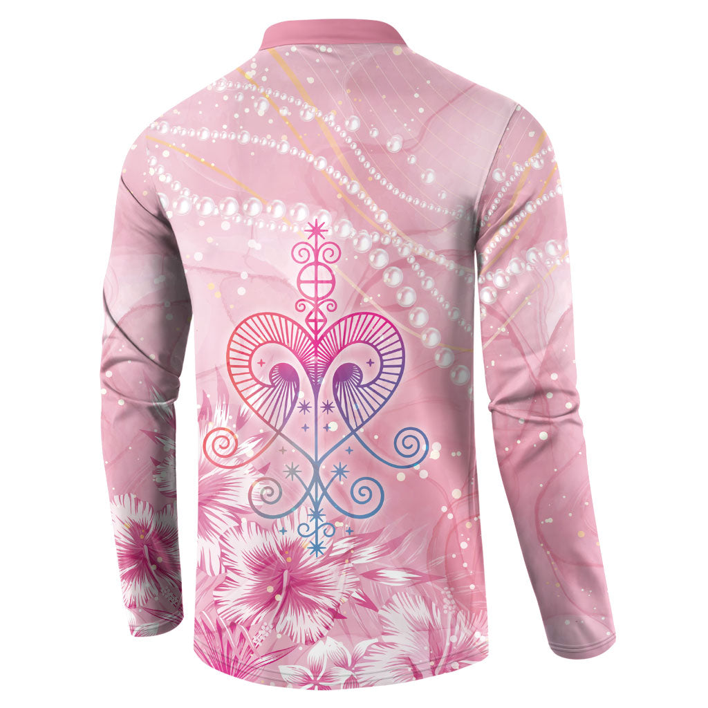 Afro Vodou Erzulie Freda Button Sweatshirt Hibiscus & Pearls