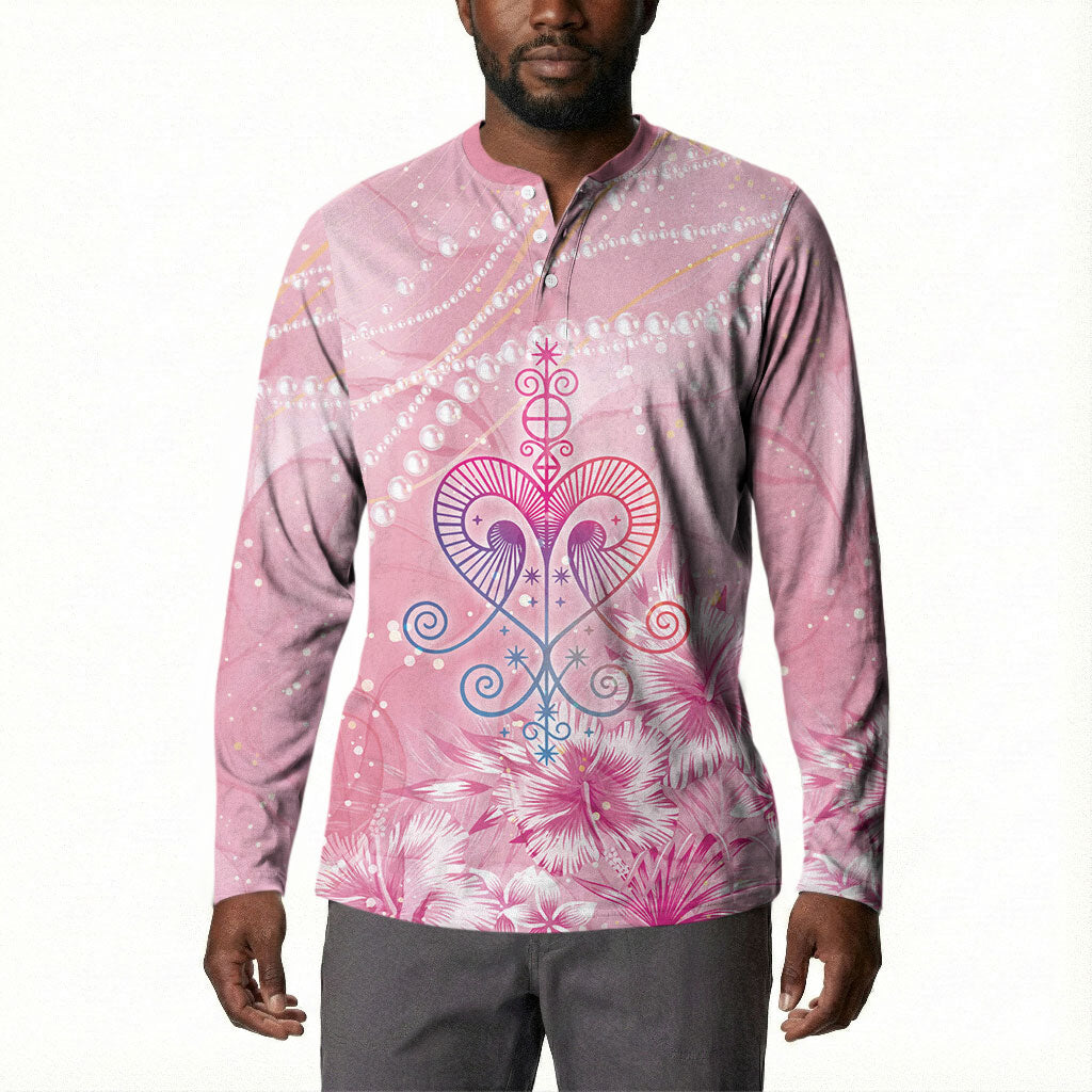 Afro Vodou Erzulie Freda Button Sweatshirt Hibiscus & Pearls