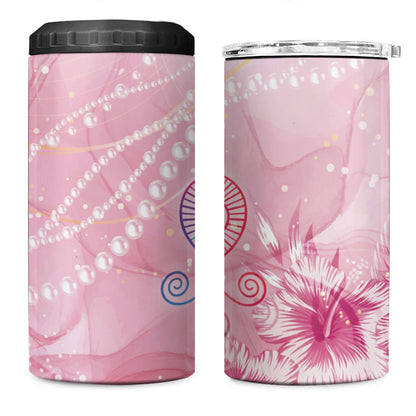 Afro Vodou Erzulie Freda 4 in 1 Can Cooler Tumbler Hibiscus & Pearls