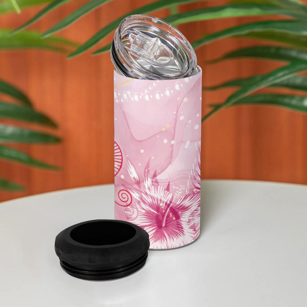 Afro Vodou Erzulie Freda 4 in 1 Can Cooler Tumbler Hibiscus & Pearls