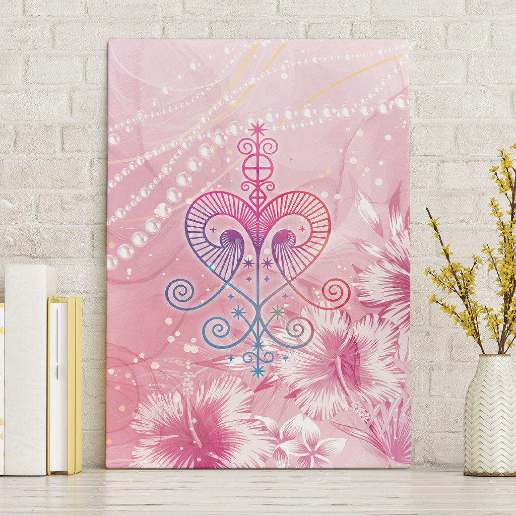 Afro Vodou Erzulie Freda Canvas Wall Art Hibiscus & Pearls