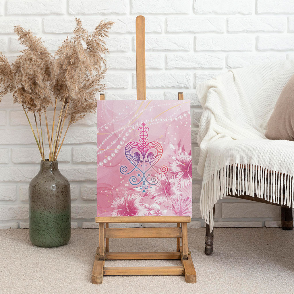 Afro Vodou Erzulie Freda Canvas Wall Art Hibiscus & Pearls