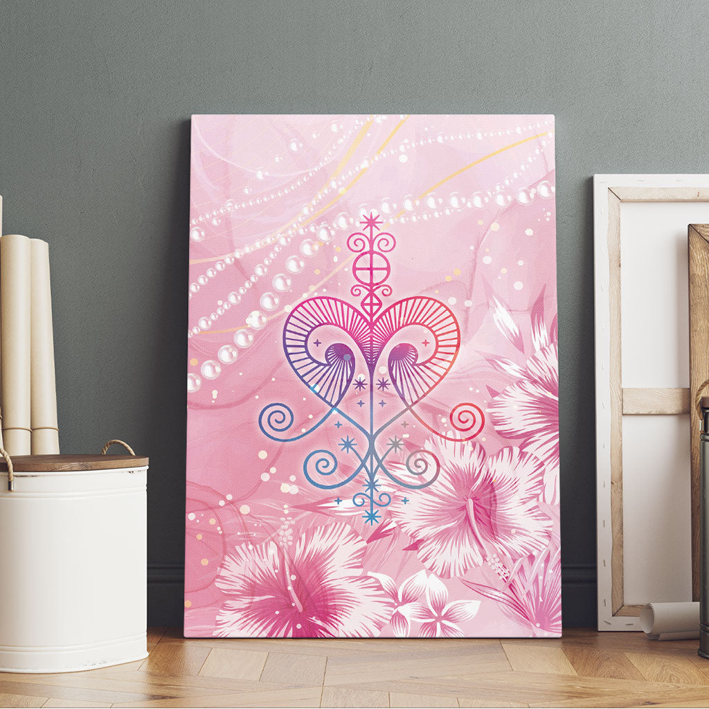 Afro Vodou Erzulie Freda Canvas Wall Art Hibiscus & Pearls