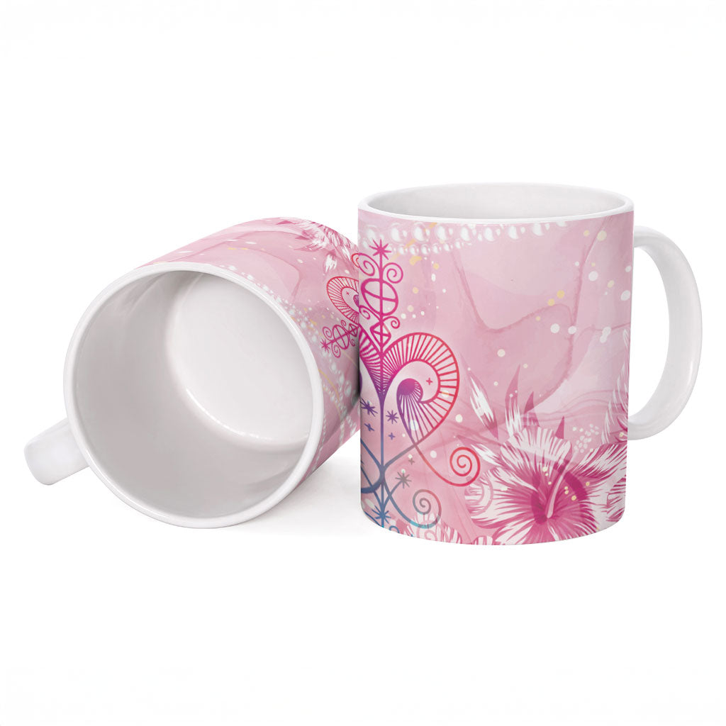 Afro Vodou Erzulie Freda Ceramic Mug Hibiscus & Pearls