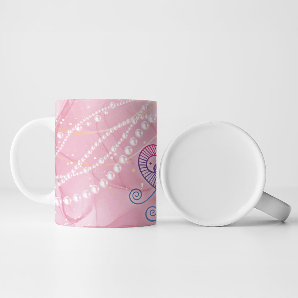Afro Vodou Erzulie Freda Ceramic Mug Hibiscus & Pearls