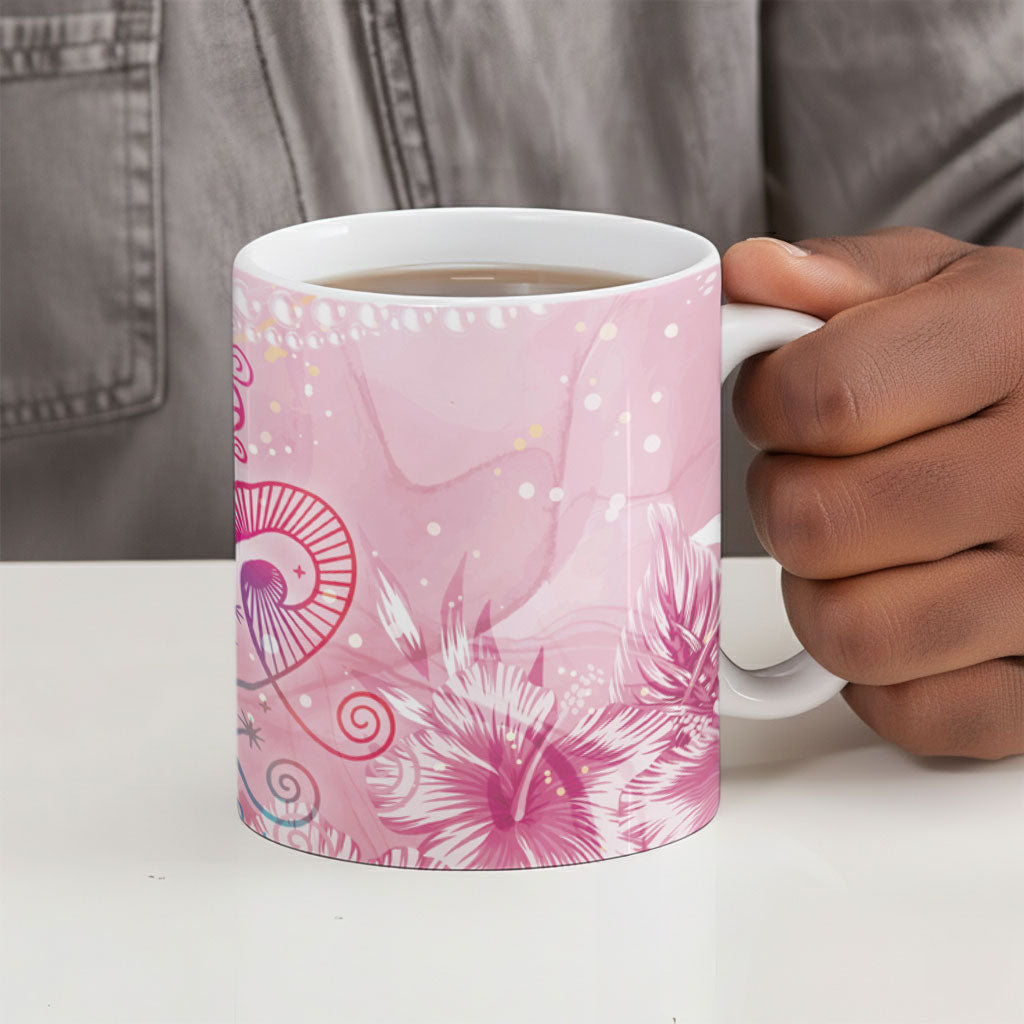 Afro Vodou Erzulie Freda Ceramic Mug Hibiscus & Pearls