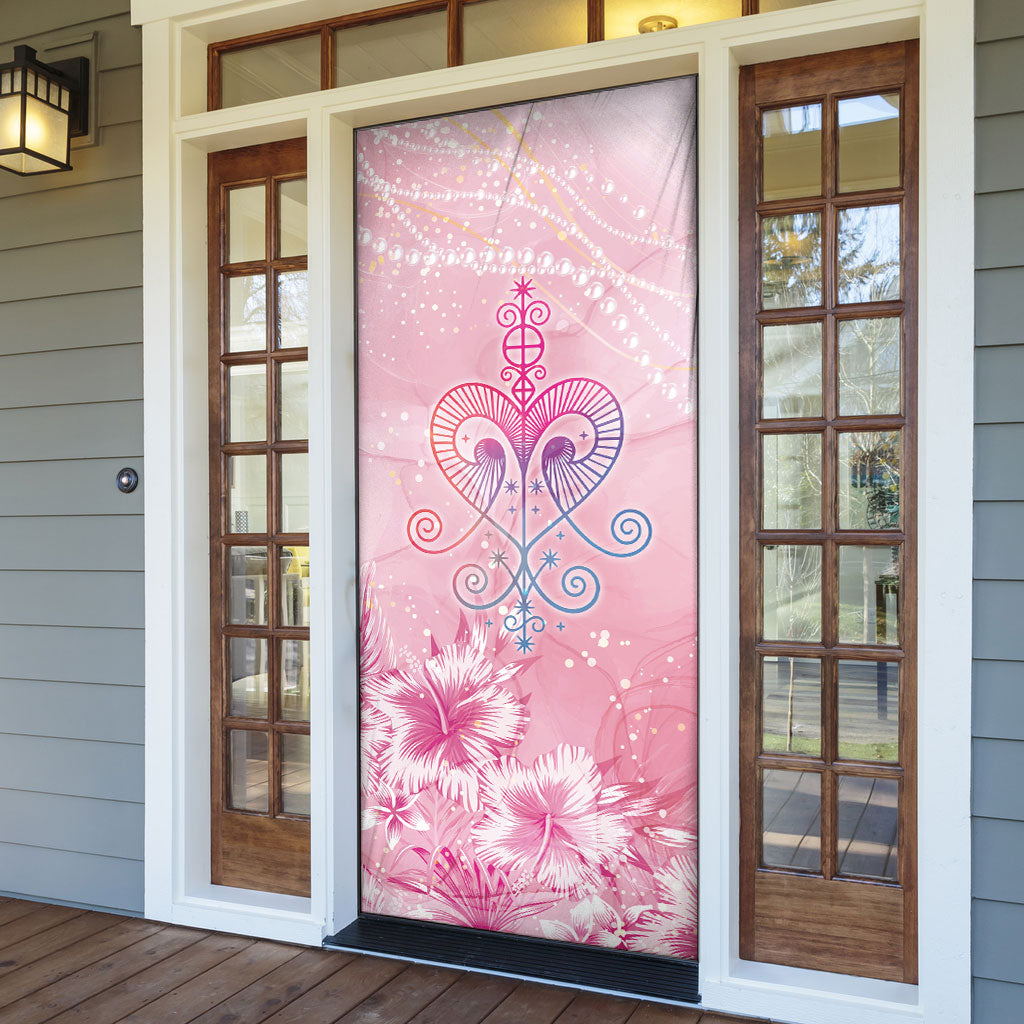 Afro Vodou Erzulie Freda Door Cover Hibiscus & Pearls