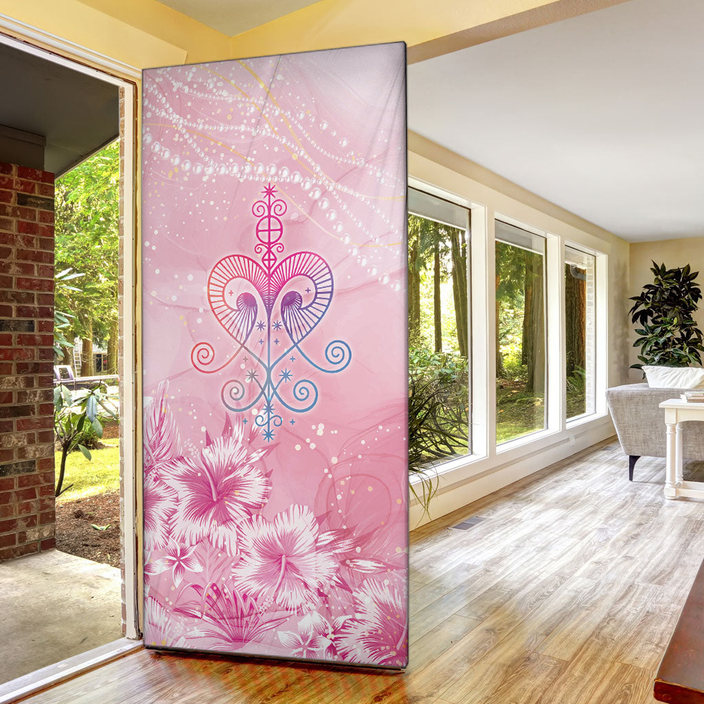 Afro Vodou Erzulie Freda Door Cover Hibiscus & Pearls