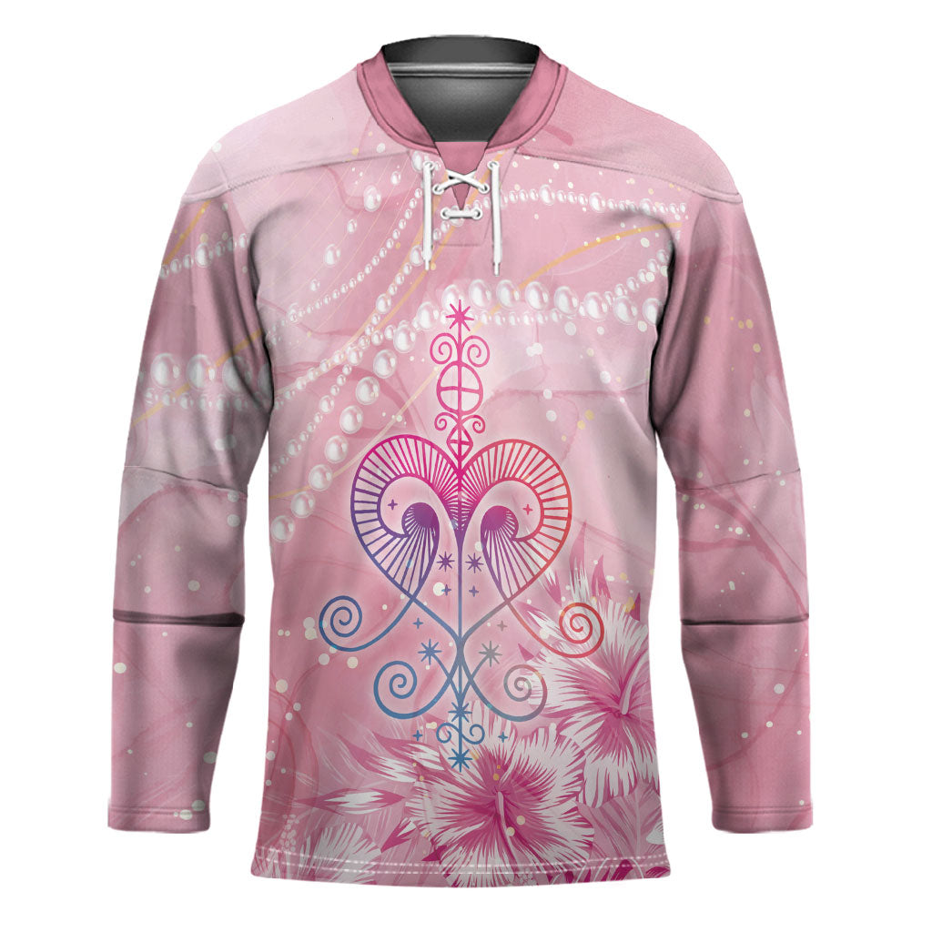 Afro Vodou Erzulie Freda Hockey Jersey Hibiscus & Pearls