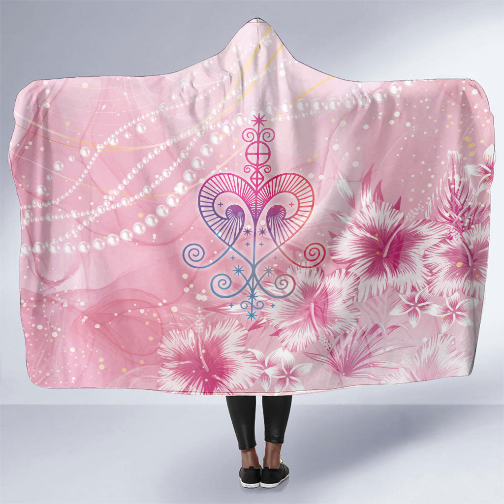 Afro Vodou Erzulie Freda Hooded Blanket Hibiscus & Pearls