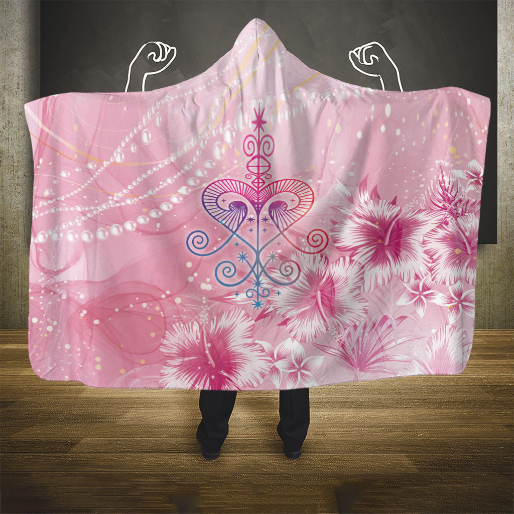 Afro Vodou Erzulie Freda Hooded Blanket Hibiscus & Pearls