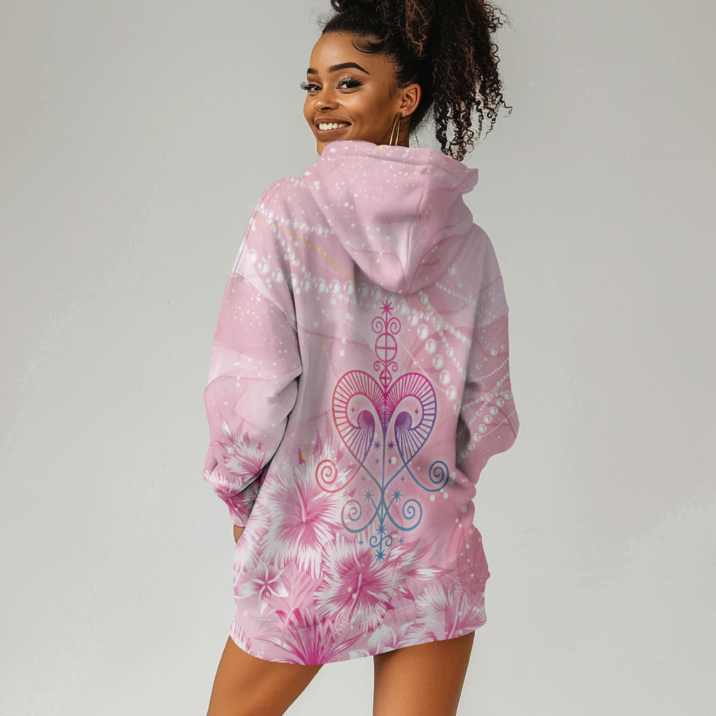 Afro Vodou Erzulie Freda Hoodie Dress Hibiscus & Pearls