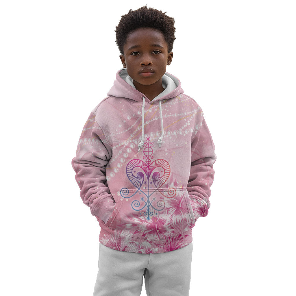 Afro Vodou Erzulie Freda Kid Hoodie Hibiscus & Pearls