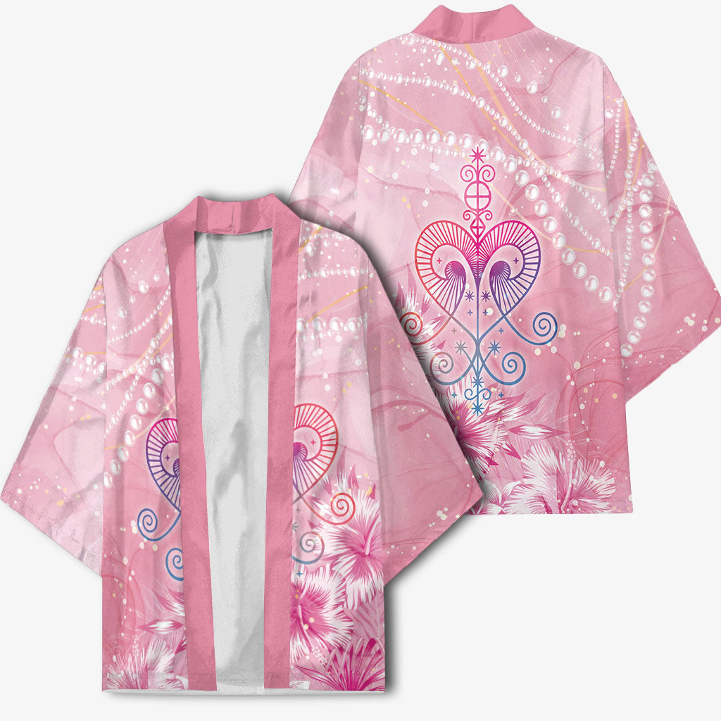 Afro Vodou Erzulie Freda Kimono Hibiscus & Pearls