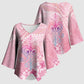 Afro Vodou Erzulie Freda Kimono Sleeve Blouse Hibiscus & Pearls