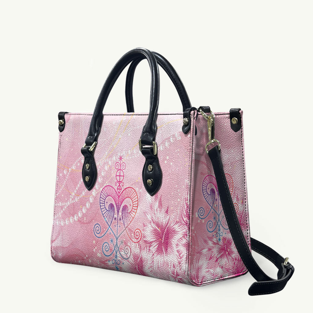 Afro Vodou Erzulie Freda Leather Bag Hibiscus & Pearls