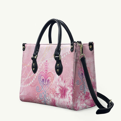 Afro Vodou Erzulie Freda Leather Bag Hibiscus & Pearls