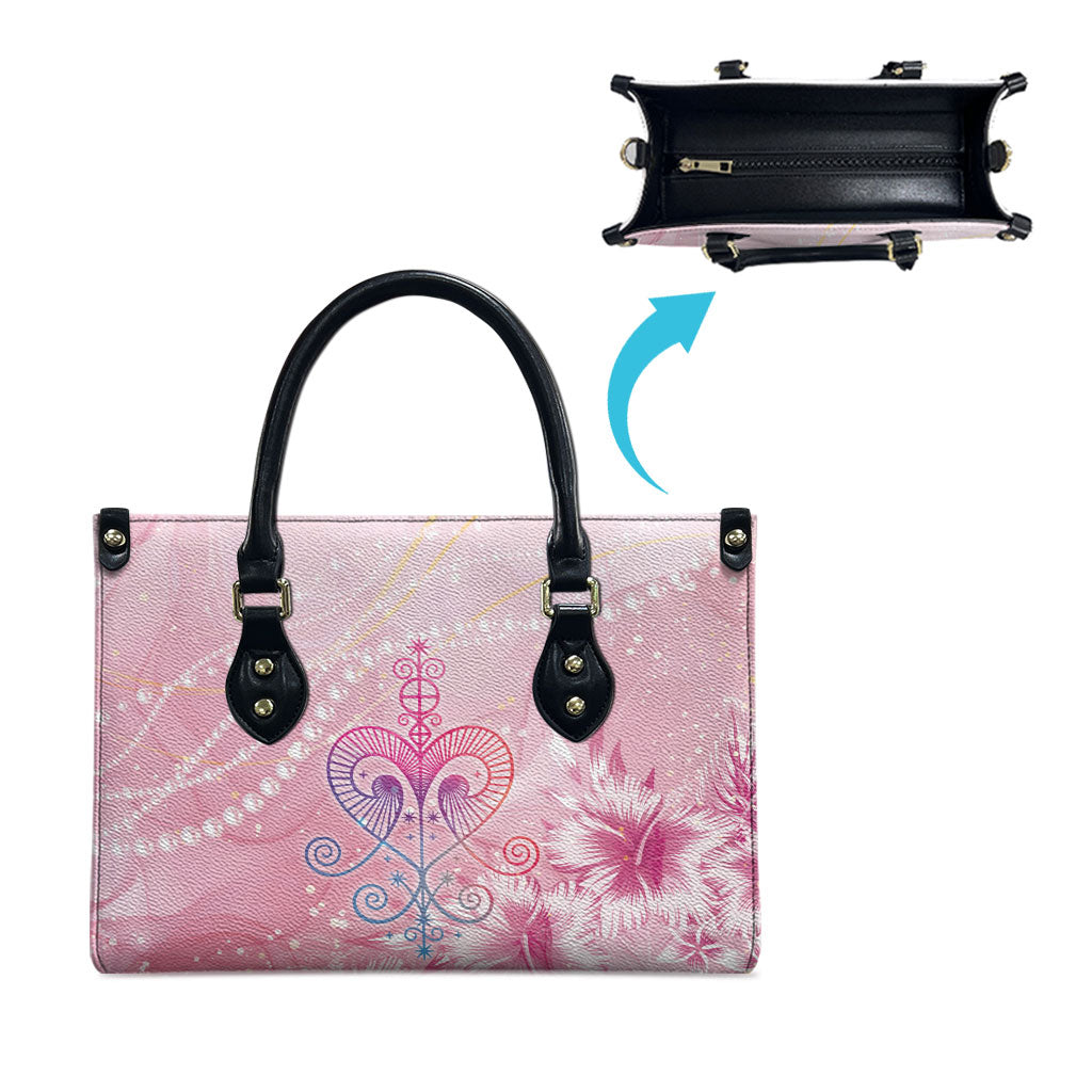 Afro Vodou Erzulie Freda Leather Bag Hibiscus & Pearls