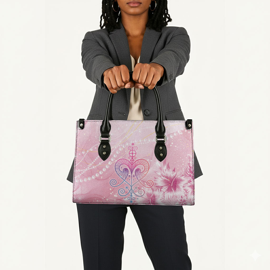 Afro Vodou Erzulie Freda Leather Bag Hibiscus & Pearls