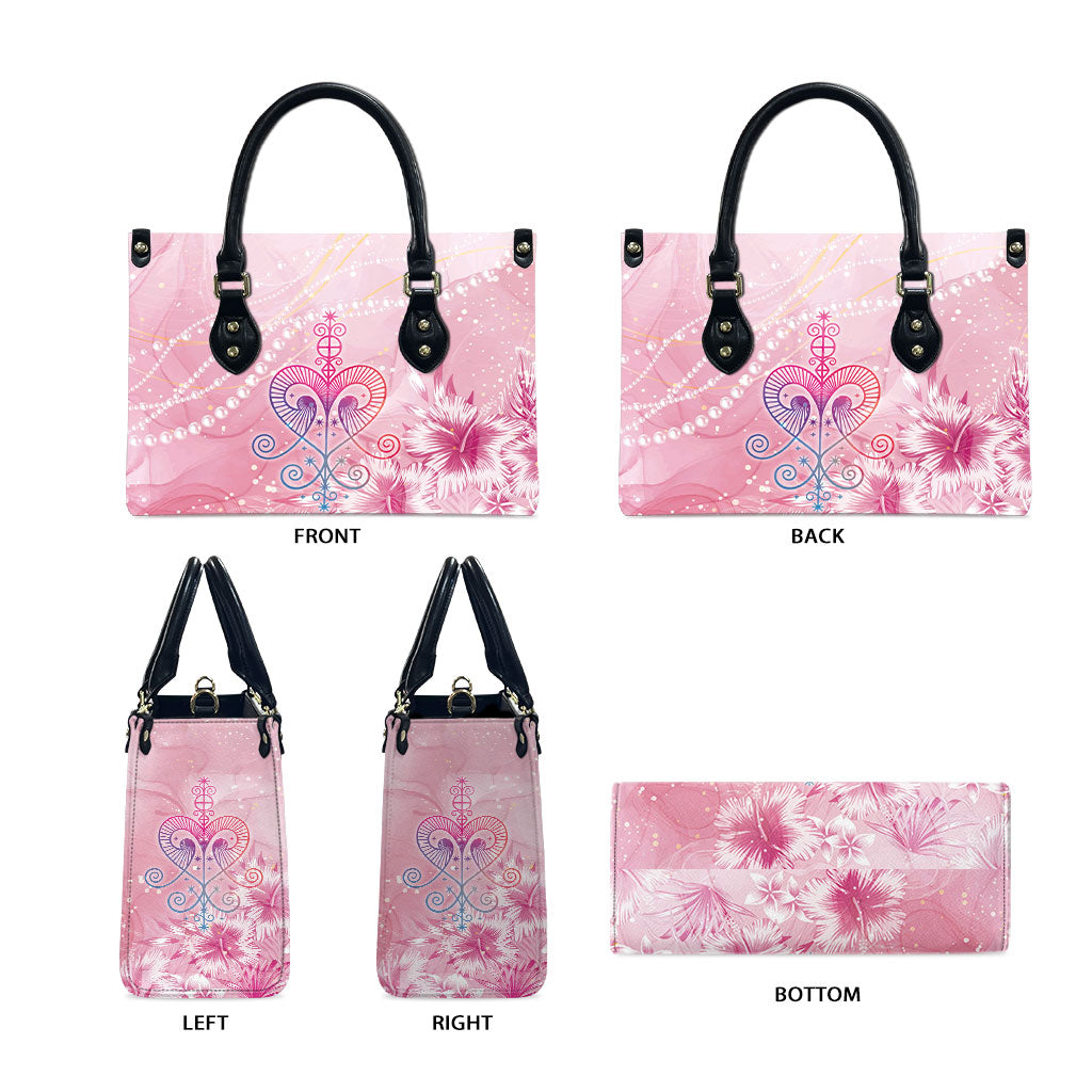Afro Vodou Erzulie Freda Leather Bag Hibiscus & Pearls