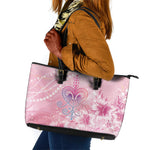 Afro Vodou Erzulie Freda Leather Tote Bag Hibiscus & Pearls