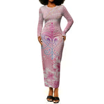 Afro Vodou Erzulie Freda Long Sleeve Bodycon Dress Hibiscus & Pearls