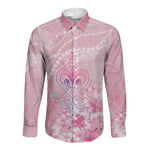 Afro Vodou Erzulie Freda Long Sleeve Button Shirt Hibiscus & Pearls