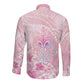 Afro Vodou Erzulie Freda Long Sleeve Button Shirt Hibiscus & Pearls