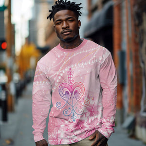 Afro Vodou Erzulie Freda Long Sleeve Shirt Hibiscus & Pearls