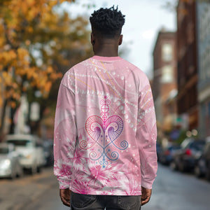 Afro Vodou Erzulie Freda Long Sleeve Shirt Hibiscus & Pearls