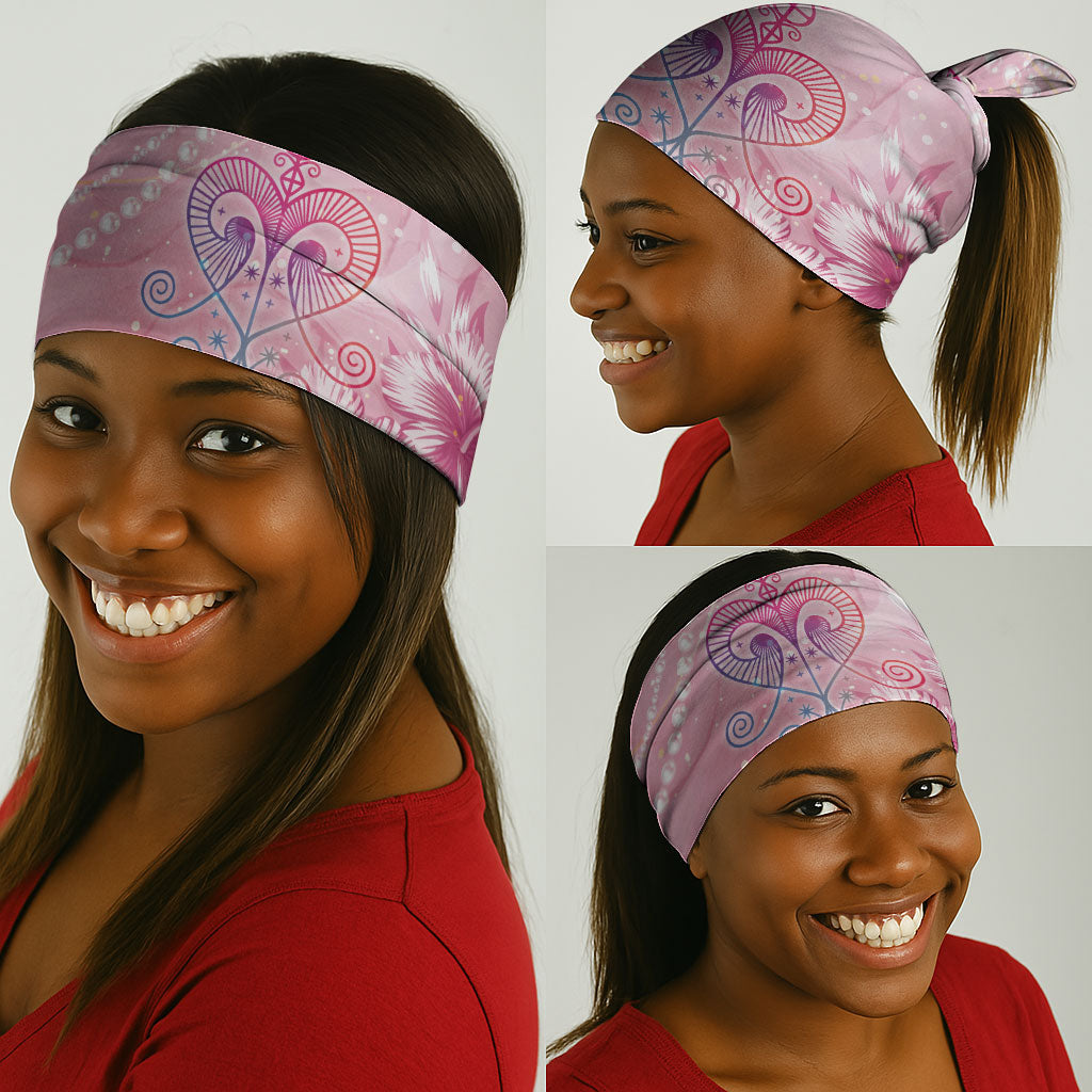 Afro Vodou Erzulie Freda Neck Gaiter Hibiscus & Pearls