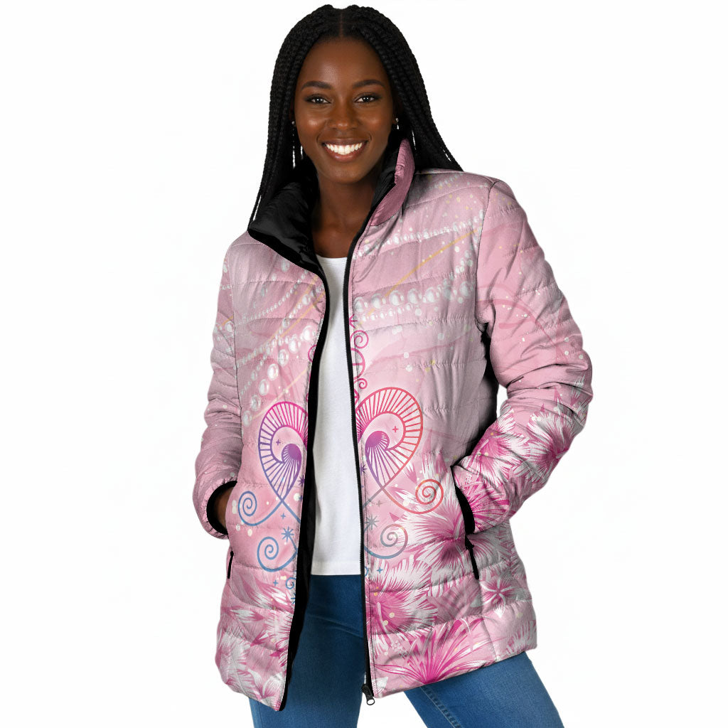 Afro Vodou Erzulie Freda Padded Jacket Hibiscus & Pearls