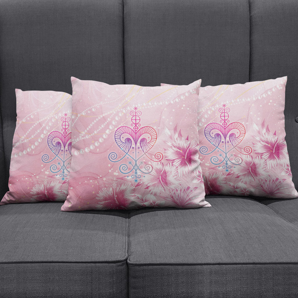 Afro Vodou Erzulie Freda Pillow Cover Hibiscus & Pearls