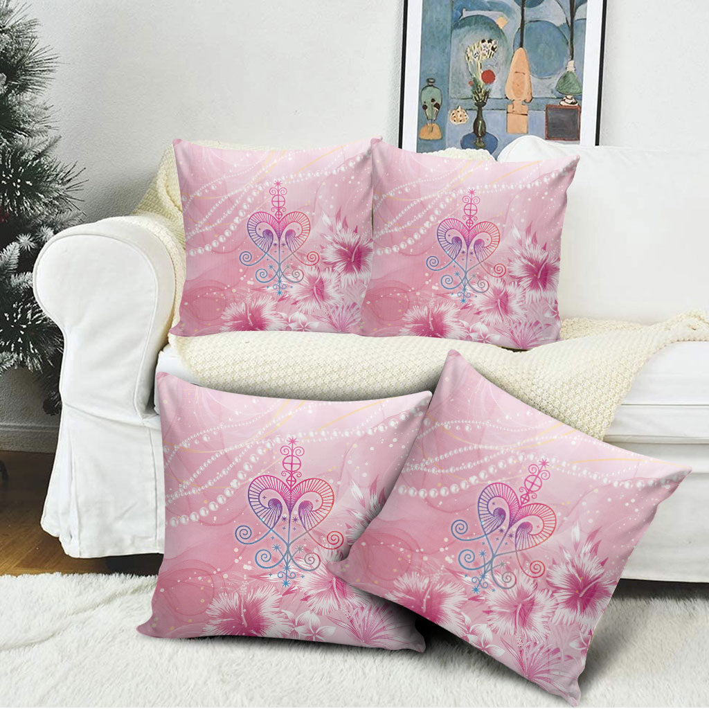 Afro Vodou Erzulie Freda Pillow Cover Hibiscus & Pearls