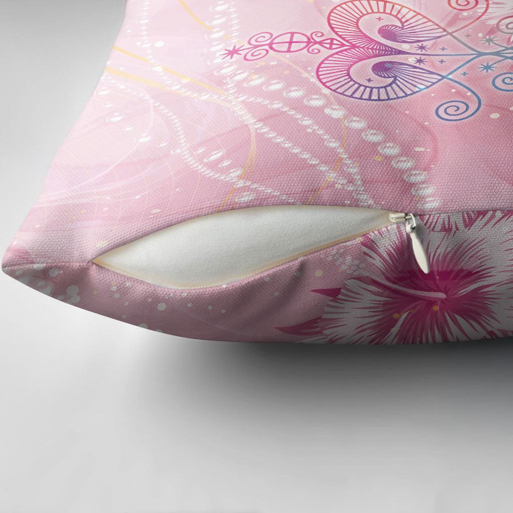 Afro Vodou Erzulie Freda Pillow Cover Hibiscus & Pearls