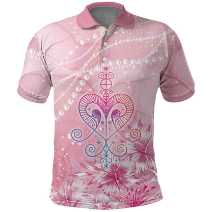 Afro Vodou Erzulie Freda Polo Shirt Hibiscus & Pearls