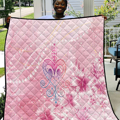 Afro Vodou Erzulie Freda Quilt Hibiscus & Pearls