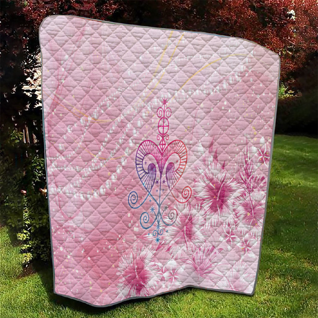 Afro Vodou Erzulie Freda Quilt Hibiscus & Pearls