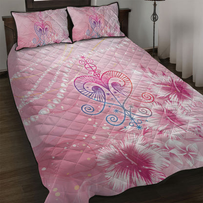 Afro Vodou Erzulie Freda Quilt Bed Set Hibiscus & Pearls