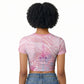 Afro Vodou Erzulie Freda Raglan Cropped T shirt Hibiscus & Pearls