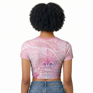 Afro Vodou Erzulie Freda Raglan Cropped T shirt Hibiscus & Pearls