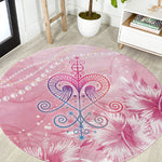 Afro Vodou Erzulie Freda Round Carpet Hibiscus & Pearls