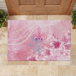 Afro Vodou Erzulie Freda Rubber Doormat Hibiscus & Pearls